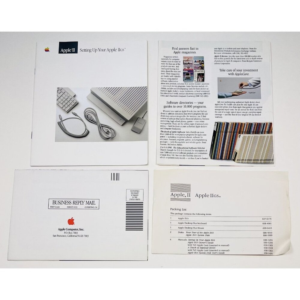 VTG 1986 Apple II Setting Up Your Apple IIGS Computer OWNER'S MANUAL & Paperwork